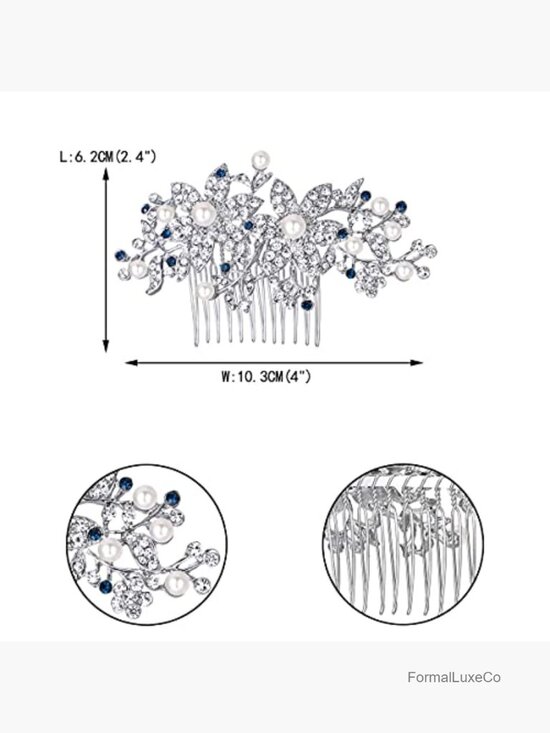 Austrian Crystal Simulated Pearl Vintage Hair Comb for Weddings Prom